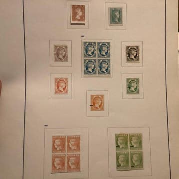 Espagne - Faux de Fournier sur des feuillets d’album issus