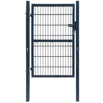 vidaXL Poort 100x200 cm staal antracietkleurig, Tuin en Terras, Verzenden, Nieuw