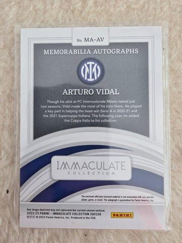 2022/23 Panini Immaculate Collection Arturo Vidal 58/58, Nieuw