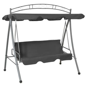 vidaXL Schommelbank voor buiten met dak 198x120x205 cm staal, Tuin en Terras, Verzenden, Nieuw