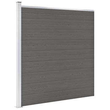 vidaXL Schutting 175x186 cm HKC grijs, Verzenden, Nieuw