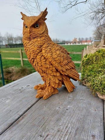 Beeld, large owl - 27 cm - polyresin