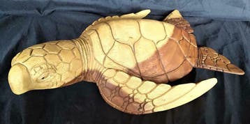 Beeld van schildpad uit Suarhout, Bali, Ubud, Indonesie, Ophalen of Verzenden