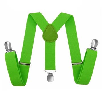 Fako Fashion - Kinder Bretels - Effen - 65cm - Fluo Groen, Kinderen en Baby's, Verzenden, Nieuw