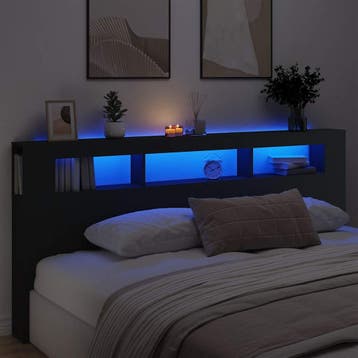 vidaXL Hoofdeinde met LED 220x18,5x103,5 cm bewerkt hout, Verzenden, Nieuw