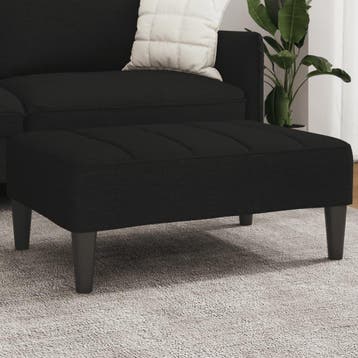 vidaXL Voetenbank 77x55x31 cm stof zwart, Verzenden, Nieuw