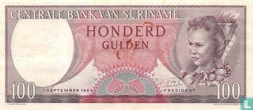Suriname 100 Gulden 1963 - 1963, Verzenden, Los biljet