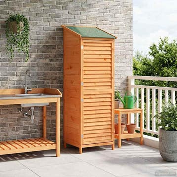 vidaXL Tuin Shed met dak Bruin 59 x 56 x 176 cm Massief, Verzenden, Nieuw