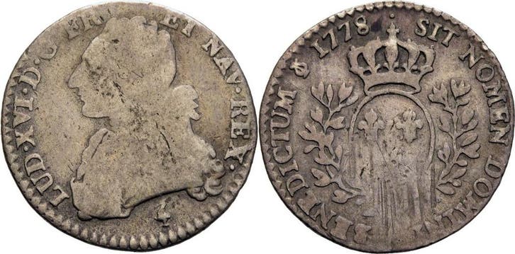 1/10 Écu au buste habillé (12 Sols) 1778, Frankreich Ludw., Timbres & Monnaies, Monnaies | Europe | Monnaies non-euro, Envoi