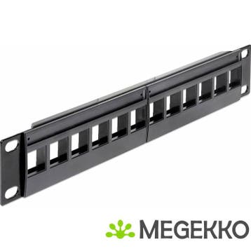 Delock 43259 10  Keystone patchpaneel 12 poorten zwart, Verzenden, Nieuw