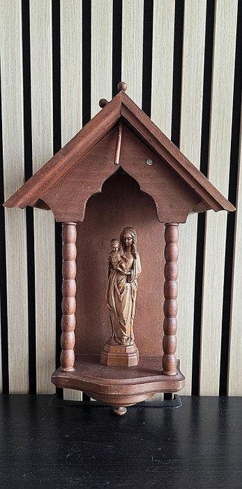 Chapelle murale - Vierge à lenfant - 38 cm (2) - Bois -