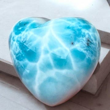 Larimar Heart - Uitgehouwen Kostbaar Larimar-exemplaar -