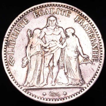 Frankrijk. 5 Francs 1873-A Hercule (Zonder minimumprijs), Postzegels en Munten