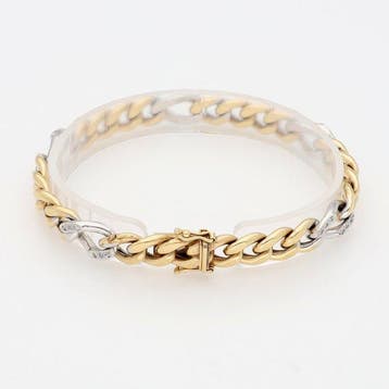 Armband - 14 karaat Geel goud, Witgoud Diamant (Natuurlijk)