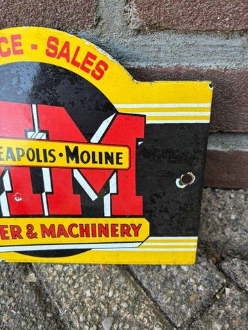 Vintage Minneapolis-Moline Power & Machinery reclamebord –