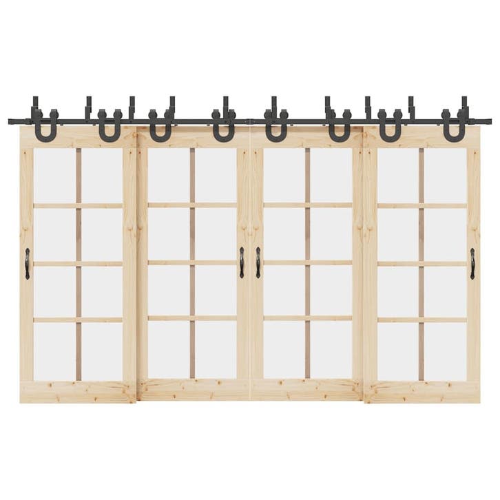 vidaXL Doos met onderdelen voor schuifdeur 366 cm staal, Doe-het-zelf en Bouw, Hang- en Sluitwerk, Nieuw, Verzenden