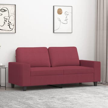 vidaXL Tweezitsbank / zetel 140 cm stof wijnrood, Maison & Meubles, Canapés | Salons, Verzenden