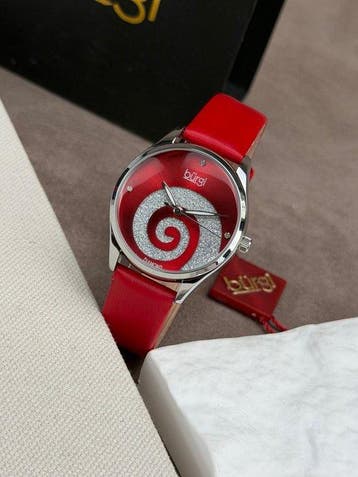 Burgi - Swirl Diamond Red Dial - Zonder minimumprijs -, Nieuw