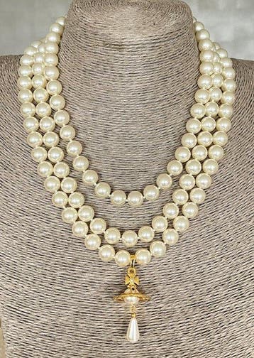 Vivienne Westwood - collier de perles artificielles à trois