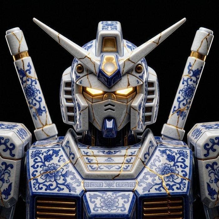 Artxlife - Mazinga Z Goldrake & Gundam, Kintsugi Reborn Set, Antiek en Kunst, Antiek | Overige Antiek