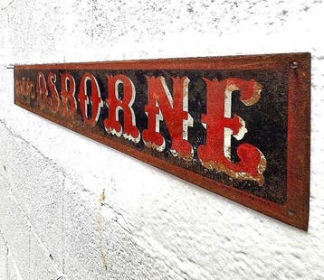Enseigne en émail - affiche, planche lithographiée, cognac