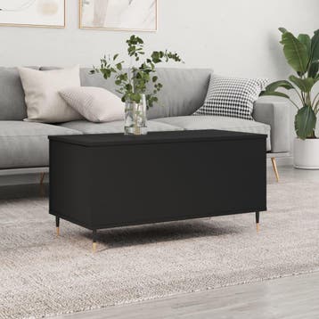 vidaXL Salontafel 90x44,5x45 cm bewerkt hout zwart, Verzenden