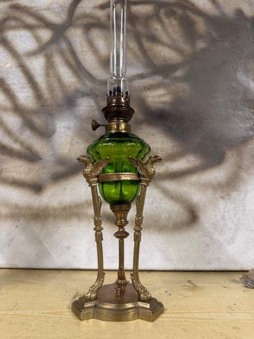 Oil lamp from the 19th Century - Petroleumlamp - Brons,