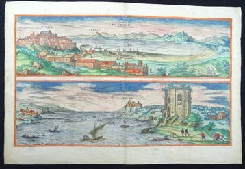 Italië - Campanië, Pozzuoli, Baia; Braun & Hogenberg -, Nieuw