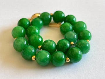 18 karaat (750) goud - groene jadeiet - Armband