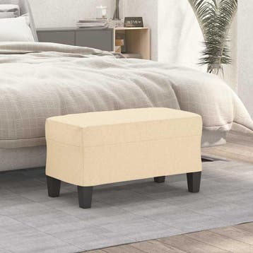vidaXL Bankje 70x35x41 cm stof crèmekleurig, Verzenden, Nieuw