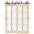 vidaXL Doos met onderdelen voor schuifdeur 183 cm staal, Doe-het-zelf en Bouw, Hang- en Sluitwerk, Verzenden, Nieuw