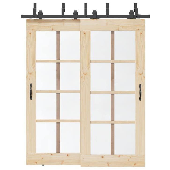 vidaXL Doos met onderdelen voor schuifdeur 183 cm staal, Doe-het-zelf en Bouw, Hang- en Sluitwerk, Nieuw, Verzenden