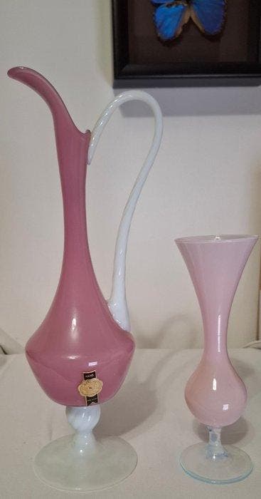 Vaas - Opaline glas - Waterkan (39 cm) / soliflore-vaas, Antiquités & Art, Curiosités & Brocante
