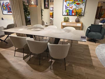 Uitschuifbare eettafel met Plec-stoelen,..., Huis en Inrichting, Nieuw