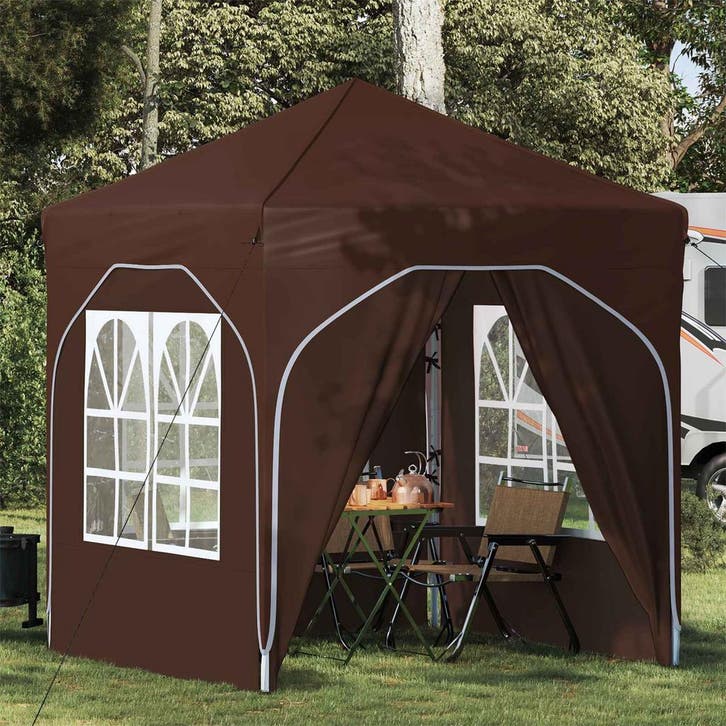 vidaXL Pop-up Feesttent 192 x 192 x 245 cm Bruin, Jardin & Terrasse, Tonnelles, Envoi