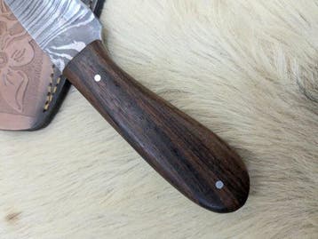 Couteau de cuisine - Fait main en acier damassé, pleine