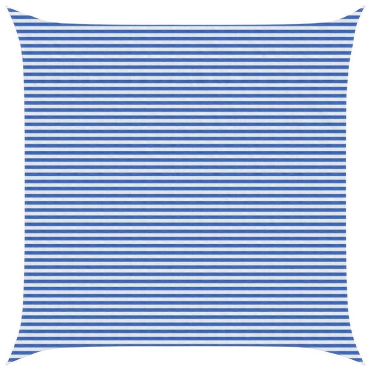 vidaXL Zonneschaduwzeil Blauw en Wit 7 x 7 m HDPE, Jardin & Terrasse, Parasols, Envoi