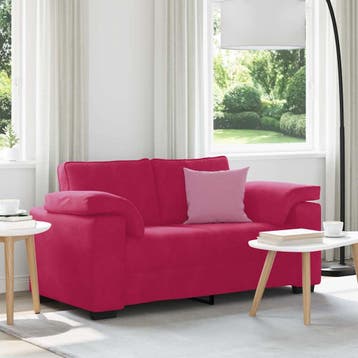 vidaXL Loveseat Sofa Wijnrood 160x77x82 cm Fluweel, Verzenden, Nieuw