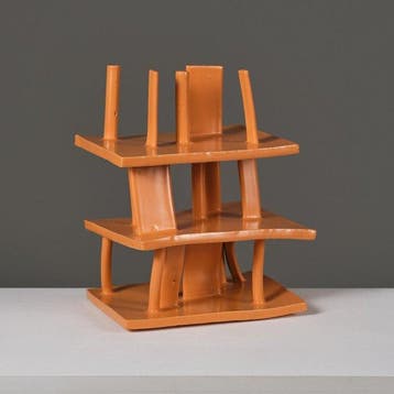 roger Coll - sculptuur, Happy Collapse orange - 27 cm -