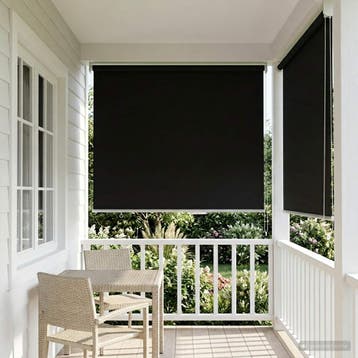 vidaXL Rolgordijn UV-bescherming Zwart 100 x 140 cm, Verzenden, Nieuw