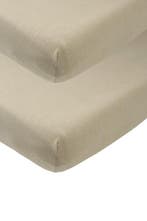 Meyco Baby Uni hoeslaken co-sleeper - 2-pack - taupe - 50..., Verzenden, Nieuw