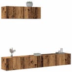 vidaXL 3-delig Tv-meubelset wandmontage bewerkt hout oud, Verzenden, Nieuw