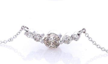 Zonder minimumprijs - Ketting met hanger - 14 karaat Witgoud