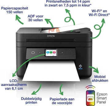 Epson Workforce WF-2960DWF A4 Draadloze Multifunctionele..., Computers en Software, Ophalen of Verzenden, Nieuw