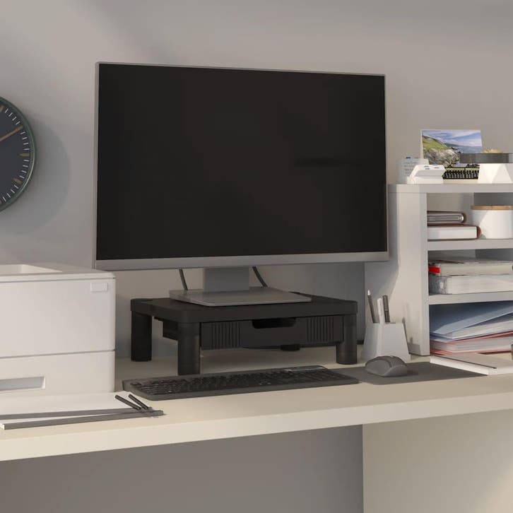 vidaXL Monitorstandaard 43x30,5x13 cm zwart, Huis en Inrichting, Kasten |Televisiemeubels, Nieuw, Verzenden