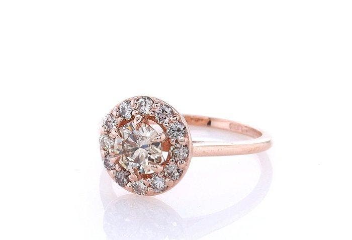 Zonder minimumprijs - Ring - 14 karaat Roségoud - 0.82ct., Bijoux, Sacs & Beauté, Bagues