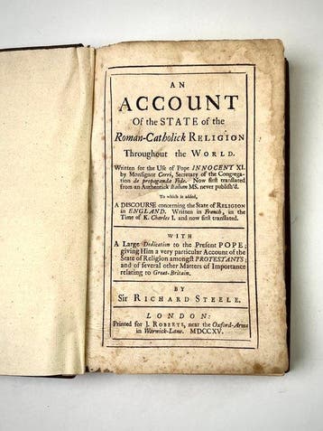 Sir Richard Steele - Account of the State of the