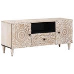 vidaXL TV Kast met lade Wit 105 x 33,5 x 46 cm Massief Mango, Verzenden, Nieuw