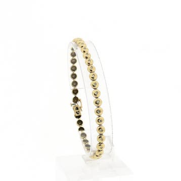 Gouden tennisarmband met diamant; 0,53 ct. (Schakelarmband), Handtassen en Accessoires, Armbanden, Gebruikt, Ophalen of Verzenden