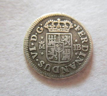 Espagne. Fernand VI. 1/2 Real de plata acuñado en Madrid el